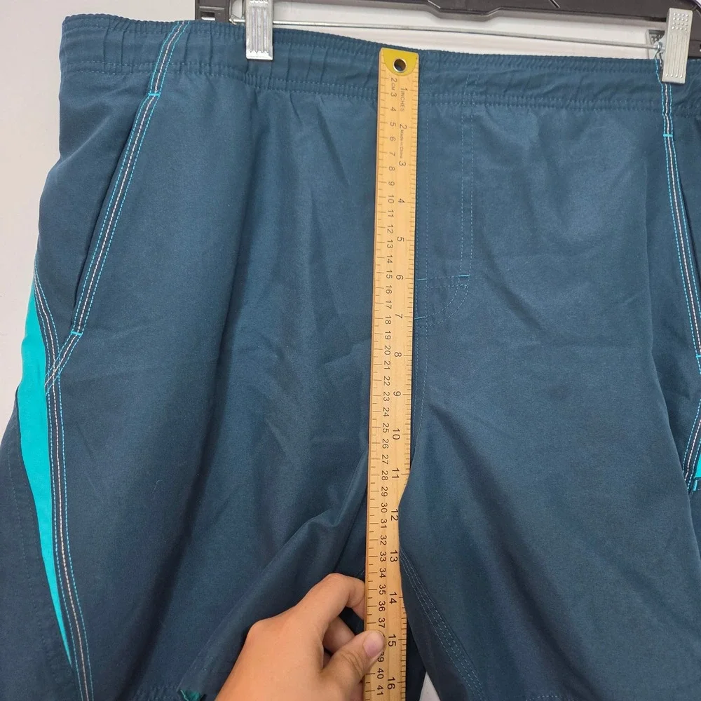 Nike Mens Swim Trunks Teal Blue Turquoise Cargo Pocket Board Shorts Large